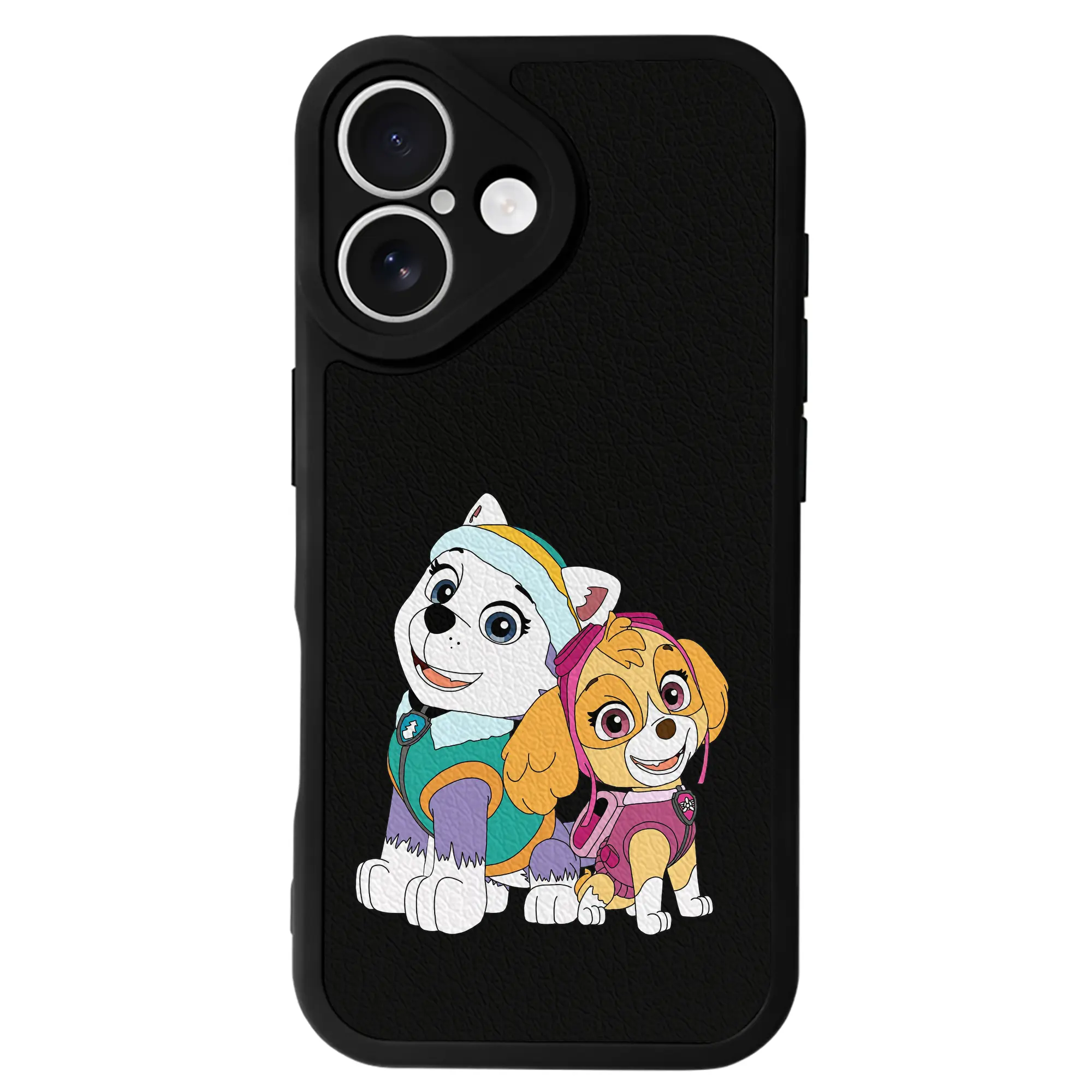 パウ・パトロール グッズ,スカイ - IPhone 16シリーズ対応 ・ シリコンスマホケース ・ レザー調 ・ 高精度フィット ・ 耐衝撃 ・ ワイヤレス充電対応 ・ 精密カット